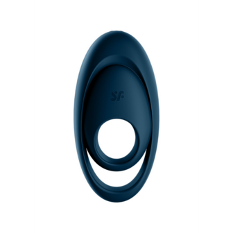 Glorious Duo Ring - Vibrating Cockring with Double Strap - Dark Blue