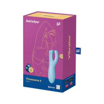 Threesome 4Plus - Lay-on Vibrator met App - Blauw