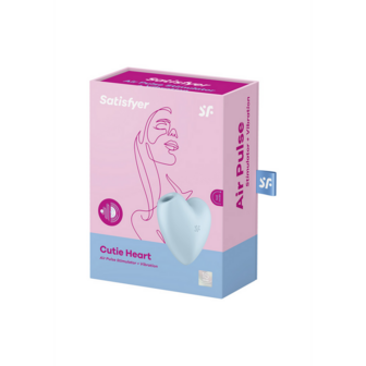 Cutie Heart - Air Pulse Stimulator en Vibratie - Blauw