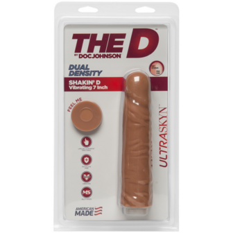 Shakin&#039; D - Vibrating Realistic ULTRASKYN Dildo - 7 / 18 cm