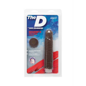 Shakin&#039; D - Vibrating Realistic ULTRASKYN Dildo - 7 / 18 cm - Chocolate