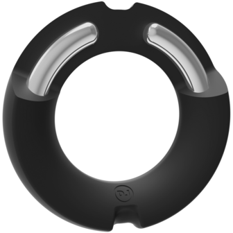 The Paradox - Silicone/Metal Cock Ring - 50mm - Black