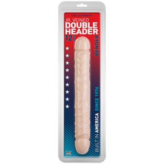 Jr. Veined Double Header - Dildo with Double Ends - 12 / 30 cm