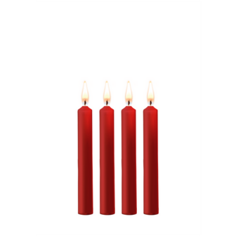 Plagerige Wax Kaarsen - 4 Stuks - Rood