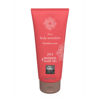 2 in 1 Massage and Glide Gel - Strawberry - 7 fl oz / 200 ml