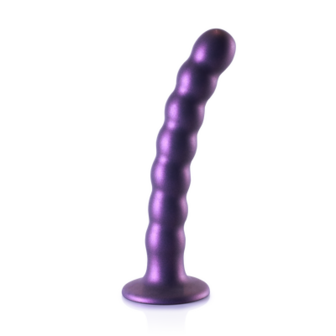 Beaded Silicone G-Spot Dildo - 6.5&#039;&#039; / 16,5 cm - Metallic Purple