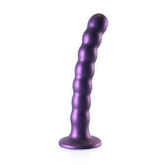 Beaded Silicone G-Spot Dildo - 6.5&#039;&#039; / 16,5 cm - Metallic Purple