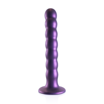 Beaded Silicone G-Spot Dildo - 6.5&#039;&#039; / 16,5 cm - Metallic Purple