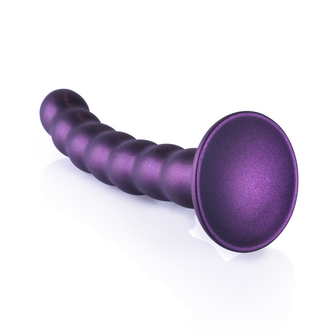 Beaded Silicone G-Spot Dildo - 6.5&#039;&#039; / 16,5 cm - Metallic Purple