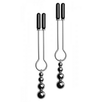 Decorative Nipple Clamp Set with Triple Beads