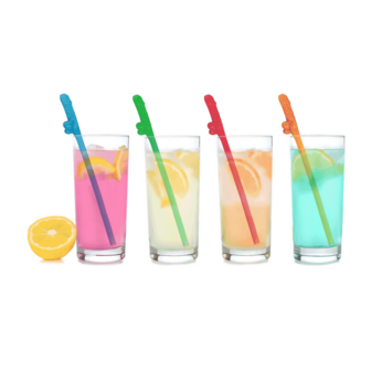 Super Fun Penis - Multicolor Penis Straws - 8 Pack