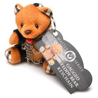 Gagged Teddy Bear Keychain - Brown