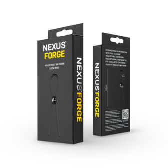 Forge - Single Adjustable Lasso Silicone Cock Ring - Black