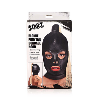 Bondagemasker met blonde paardenstaart