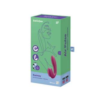 Sunray - Insteekbare Dubbele Luchtpuls Vibrator - Berry