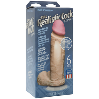 Realistic Cock met Ballen - Verwijderbare Vac-U-Lock Zuignap - ULTRASKYN - 6 / 16 cm - Vanille