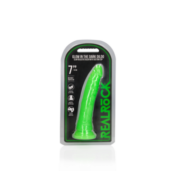 Slank Realistisch Dildo met Zuignap - Glow in the Dark - 7&#039;&#039; / 18 cm