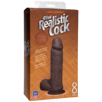 Realistic Cock with Balls - Removable Vac-U-Lock Suction Cup - ULTRASKYN - 8 / 20 cm - Chocolate