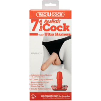 Realistische Dildo met Ultra Harnas - 7 / 18 cm - Vanille