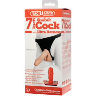 Realistische Dildo met Ultra Harnas - 7 / 18 cm - Vanille