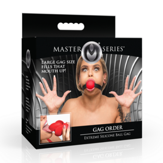 Gag Order - Extreme Silicone Ball Gag - Rood