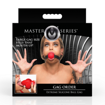 Gag Order - Extreme Silicone Ball Gag - Rood