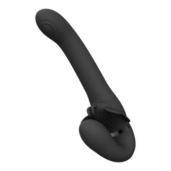 Satu - Pulse-Wave and Vibrating Strapless Strapon - Black