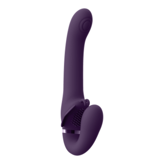 Satu - Pulse-Wave and Vibrating Strapless Strapon - Purple