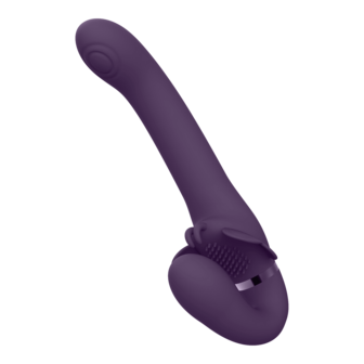 Satu - Pulse-Wave and Vibrating Strapless Strapon - Purple