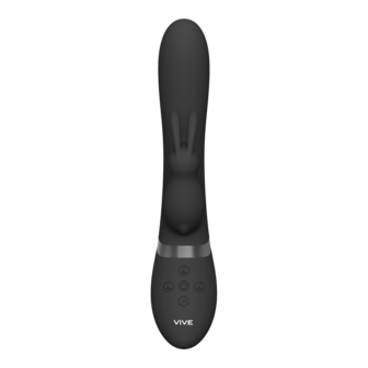 Taka - Inflatable and Vibrating Rabbit Vibrator - Black