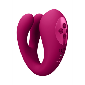 Yoko - Triple Action Vibrator Dual Prongs met Clitorale Pulsatiegolf