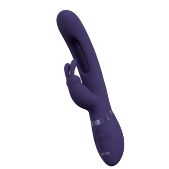 Mika - Triple Motor - Vibrerende Rabbit met Innovatieve G-Spot Flapper Stimulator - Paars