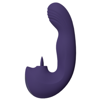 Yumi - Triple Motor G-Spot Vingerbeweging Vibrator en Flickerende Tong Stimulator - Paars