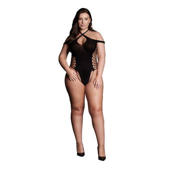 Leda XIII - Body met Kruzige Halslijn en Off Shoulder Bandjes - Plus Size