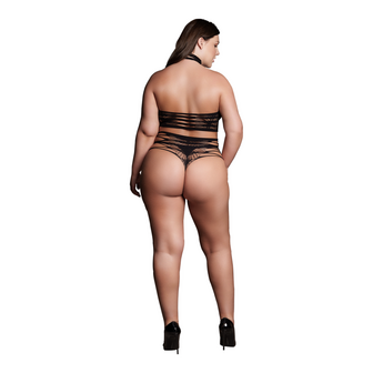 Carpo XLVI - Twee Delen met Col, Crop Top en Pantie - Plus Size