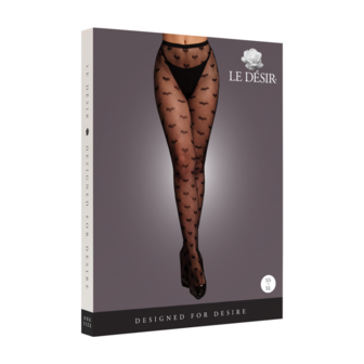 Hartjespatroon Panty&#039;s - One Size - Zwart