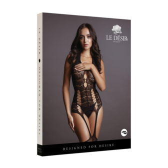 Lace Suspender Bodystocking - One Size