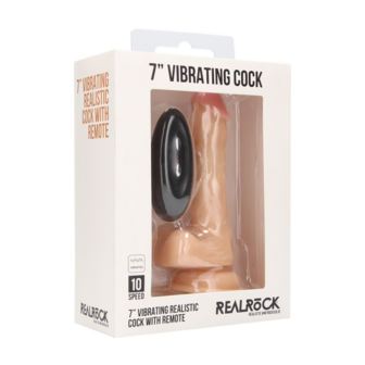 Vibrating Realistic Cock with Scrotum - 7 / 18 cm