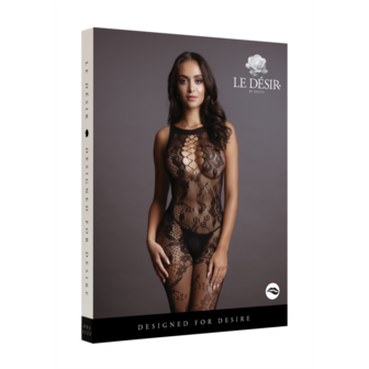 Criss Cross Neck Bodystocking - One Size