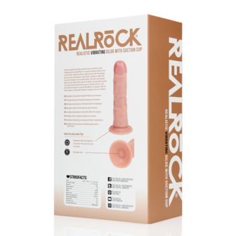 Vibrerende Regelmatige Gebogen Dildo - 6 / 15,5 cm - Vlees