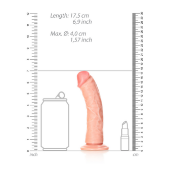 Gebogen Realistische Dildo met Zuigcup - 6 / 15,5 cm