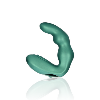 Bent Vibrating Prostate Massager met Afstandsbediening - Metallic Groen