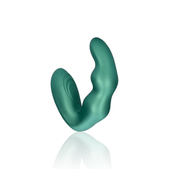 Bent Vibrating Prostate Massager met Afstandsbediening - Metallic Groen