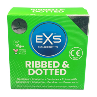 EXS Ribbed Dotted en Flared - Condoms - 3 Stuks