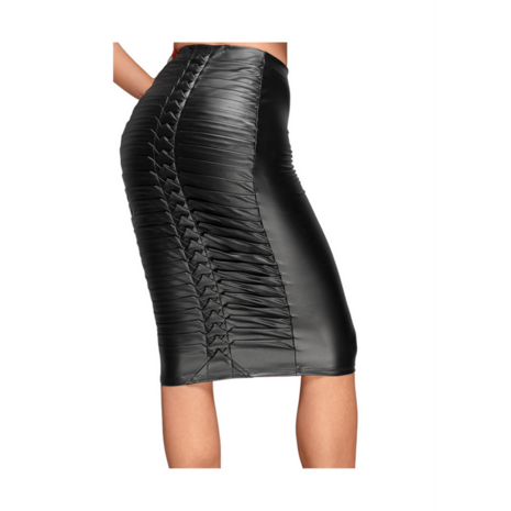 Wetlook Skirt with Handmade Pleats - 3XL