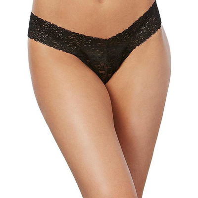 Lace Thong - One Size - Black