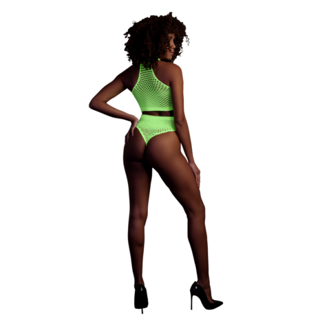 Turtle Neck en High Waist Slip - One Size - Neon Groen