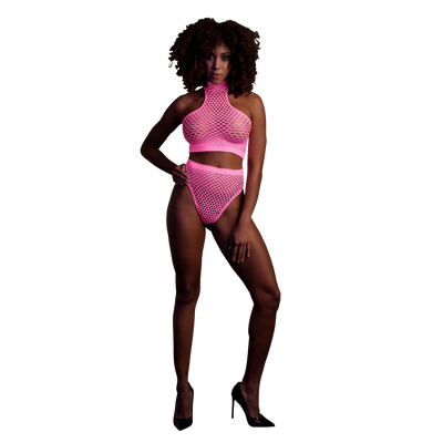 Turtle Neck en High Waist Slip - One Size - Neon Roze