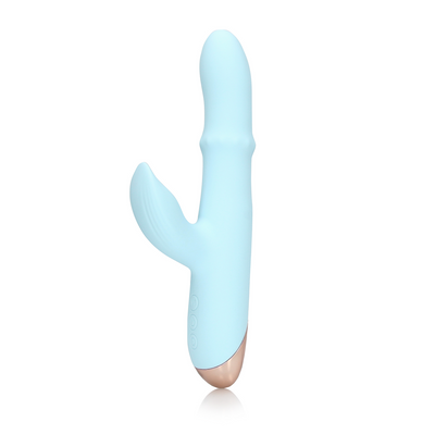 Pulse Wave en Op-en-Neer Beweegbare Ring Vibrator - Arctic Blue