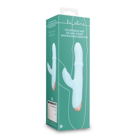 Pulse Wave en Op-en-Neer Beweegbare Ring Vibrator - Arctic Blue